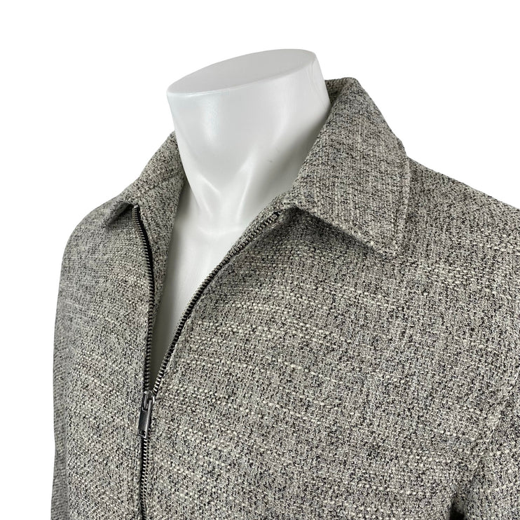 H&M Men's Gray Long Sleeve Full Zip Collared Regular Fit Shacket Jacket Size S