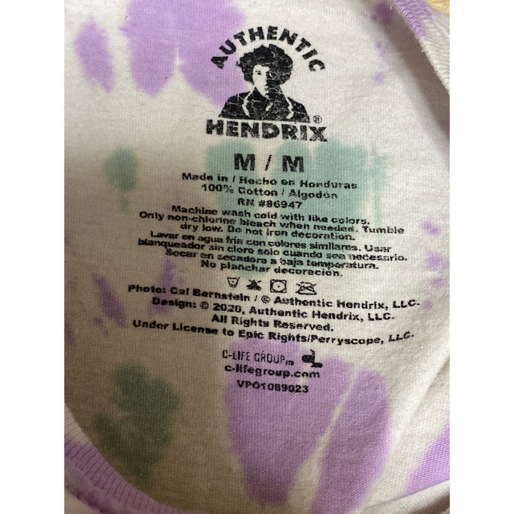Authentic Hendrix Men's Beige Jimi Hendrix Tie Dye Long Sleeve T Shirt Tee Top M
