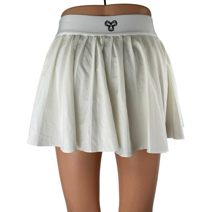 Aritzia TNAction White Pleated Elastic Waist Tennis Golf Athletic Skirt Skort XS