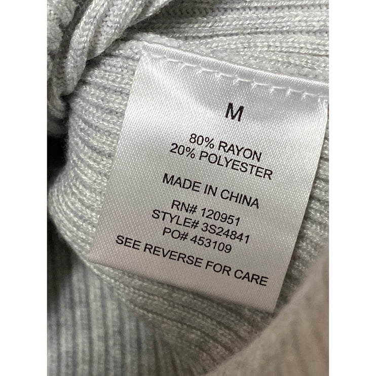 Pink Rose Women's Gray Knit Long Sleeve Crew Neck Sweater Sweatshirt Top Size M