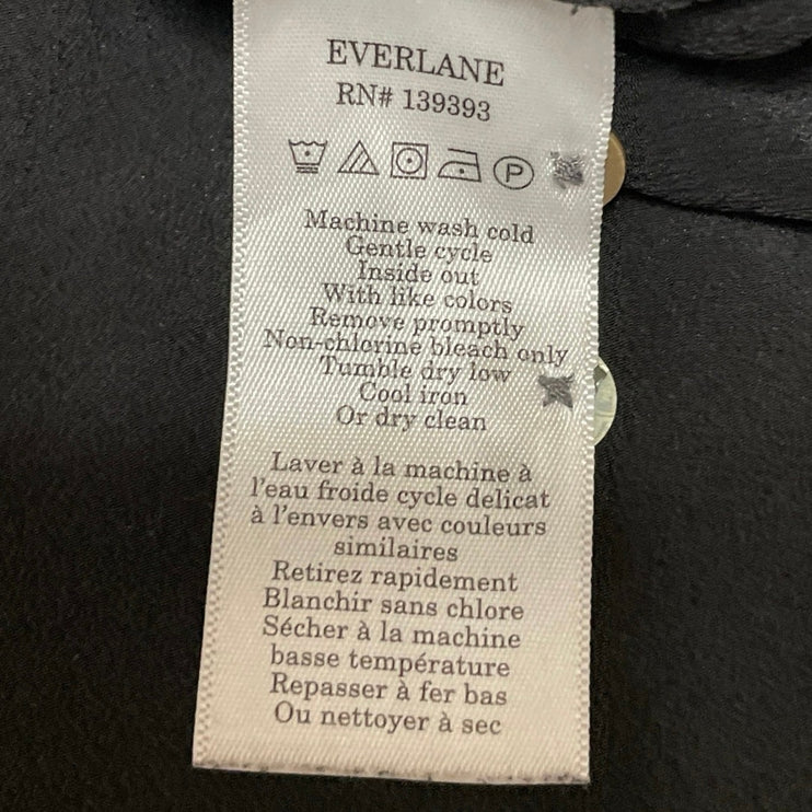 Everlane Women's Black Collared Casual Long Sleeve Button Down Shirt Top Size M