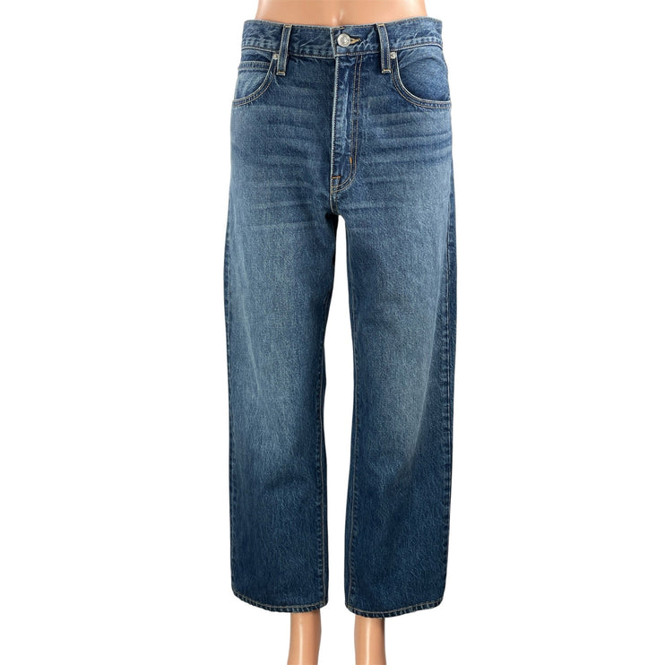 SLVRLAKE Women's Blue High Rise Straight Wide Leg Baggy Denim Jeans Size 30