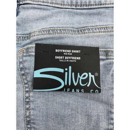 NEW Silver Jeans Co Women's Blue High Rise Cutoff Boyfriend Denim Jean Shorts 25