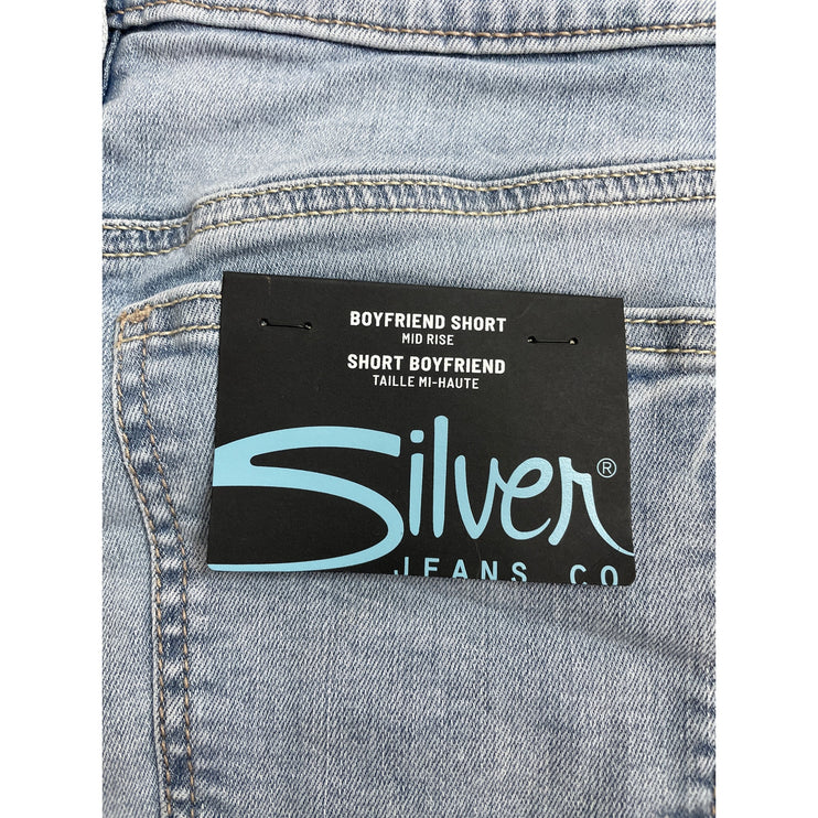 NEW Silver Jeans Co Women's Blue High Rise Cutoff Boyfriend Denim Jean Shorts 25