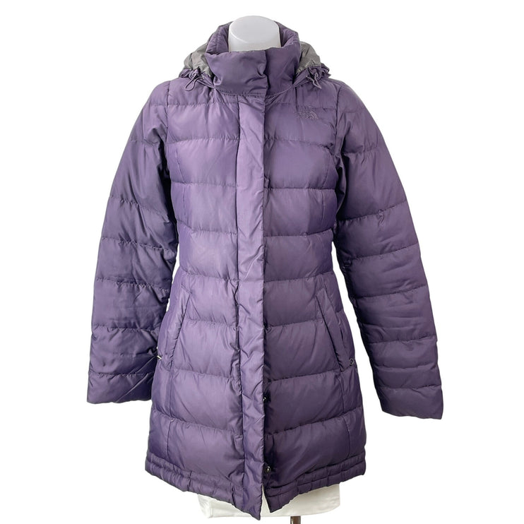 The North Face Women's Purple Long Sleeves Quilted Hooded Puffer Coat Jacket S/P