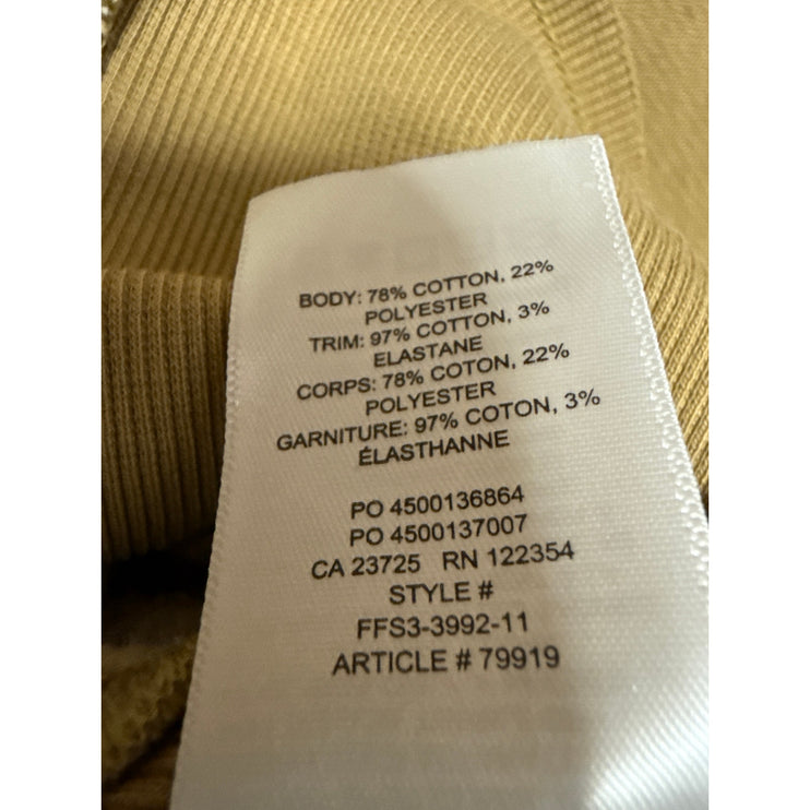 Aritzia TNA Cozy AF Tan Long Sleeve Crew Neck Fleece Lined Crop Sweatshirt Top 2
