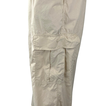 Uniqlo Women's Cream High Waisted Baggy Relaxed Utility Cargo Trousers Pants M
