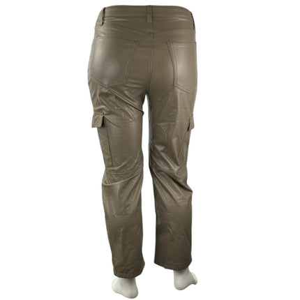 Abercrombie & Fitch The 90s Relaxed Faux Leather Vegan Cargo High Rise Pants 32