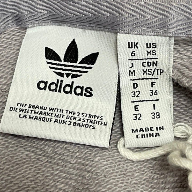 Adidas Originals Vocal Gray Lilac Hooded Cropped Hoodie Sweatshirt Top Size XS