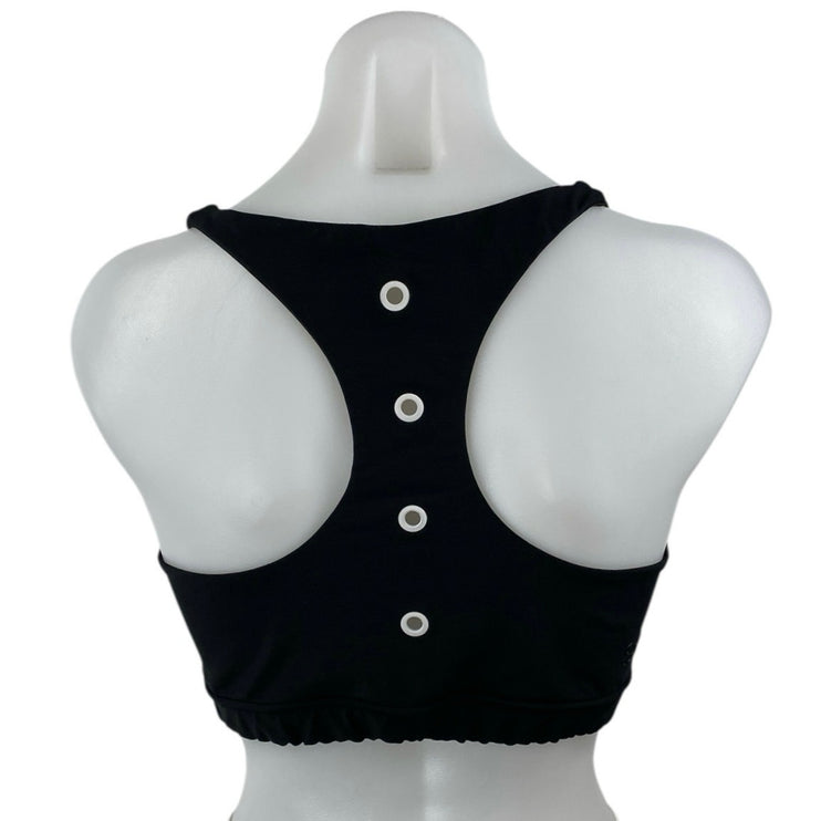 Soul by SoulCycle Grommet Black Button Racerback Athletic Sports Bra Crop Top L
