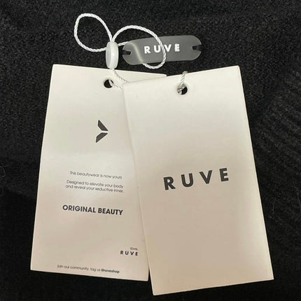 NEW RUVE Black High Waisted Ribbed Knit Fold Button Mini Pencil Skirt Size XS