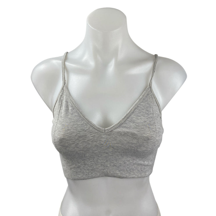Alo Gray Sleeveless Cami Camisole Activewear Sports Bra Bralette Crop Tank Top S