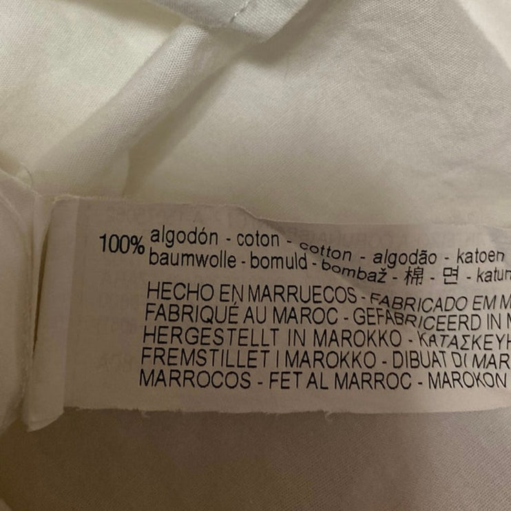 Zara Women's White Cotton Long Sleeve Pocket Collar Button Down Shirt Top Sz XS