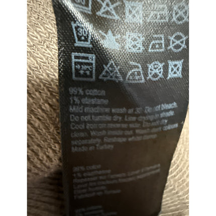 Allsaints Men's Brown Knit Short Sleeve Collared Button Golf Polo Shirt Top Sz L