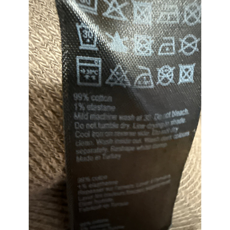 Allsaints Men's Brown Knit Short Sleeve Collared Button Golf Polo Shirt Top Sz L