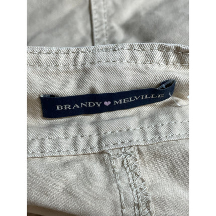 Brandy Melville Women's Khaki High Waisted Mini Straight Cargo Skort Skirt 2-4