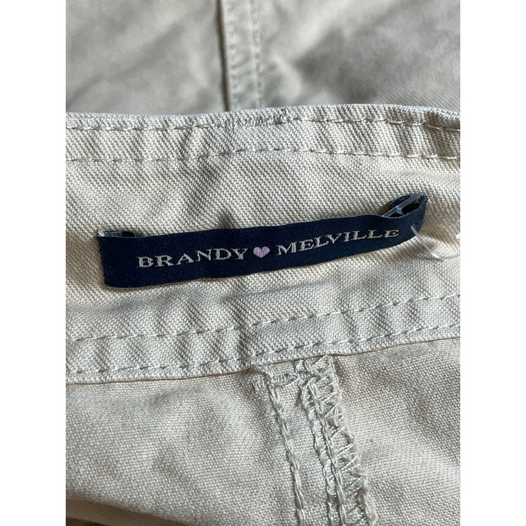 Brandy Melville Women's Khaki High Waisted Mini Straight Cargo Skort Skirt 2-4