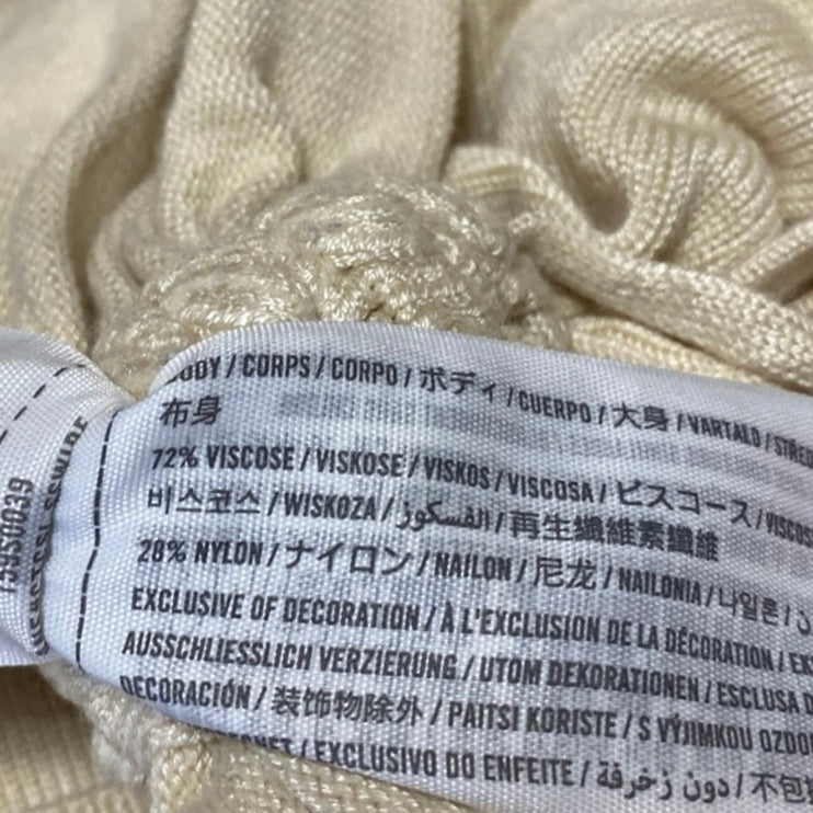 Abercrombie & Fitch Cream Sleeveless Ruched Mini Bodycon Sweater Tank Dress Sz S