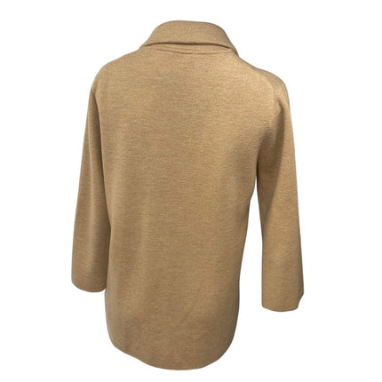 J.Crew Women's Tan 100% Wool Long Sleeve Open Blazer Coat Suit Jacket Size S