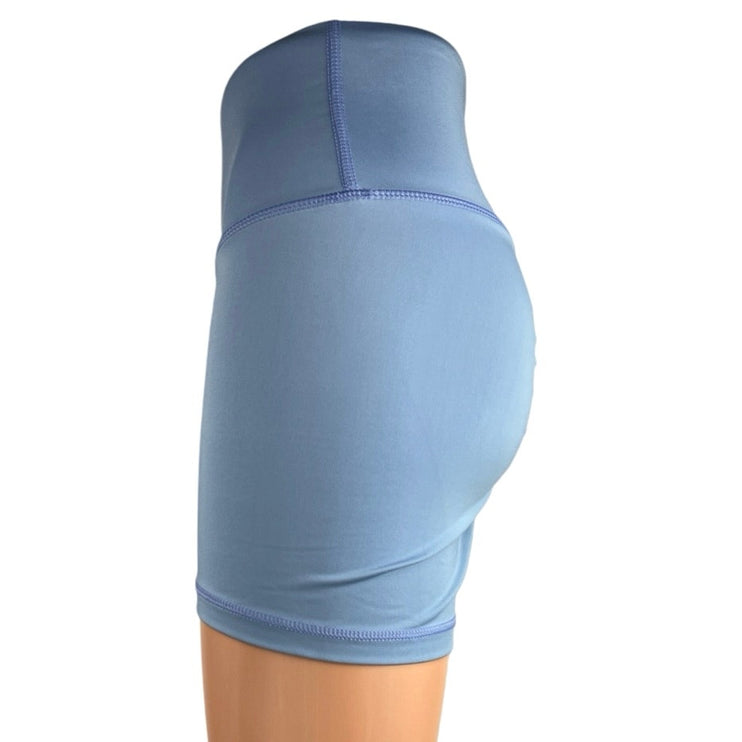 Agent84 Womens Blue Scrunch High Waist Yoga Workout Athletic Active Shorts Sz M