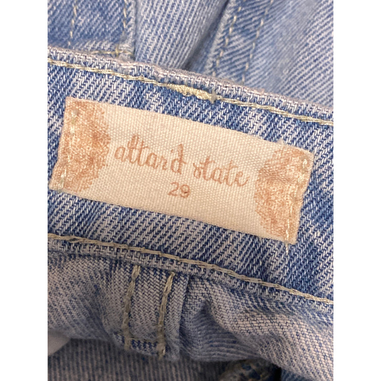 Altar'd State Women's Blue Distressed High Rise Wide Leg Denim Jeans Size 29