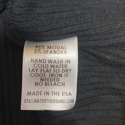 Stillwater Black Sleeveless Ribbed Knit Sculpt Cami Mini Tank Slip Dress Size S