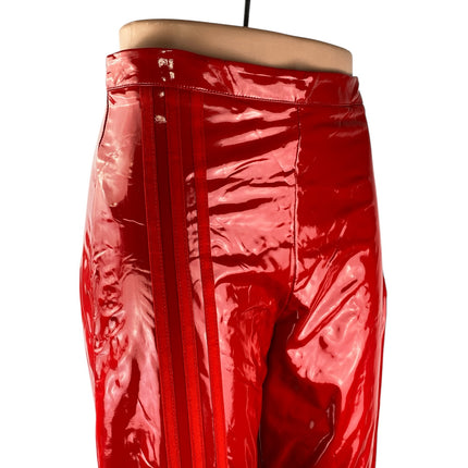 Adidas x Ivy Park Women's Red Latex Patent Faux Leather Vegan Trousers Pants M