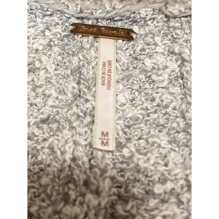 Free People Good Day Beige Long Sleeve Oversized Cropped Knit Sweater Top Size M