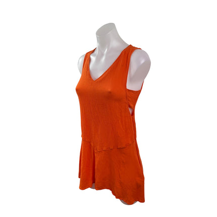 Topshop Women Coral Sleeveless V Neck Tank Cami Casual Cutout Mini Dress Size 4