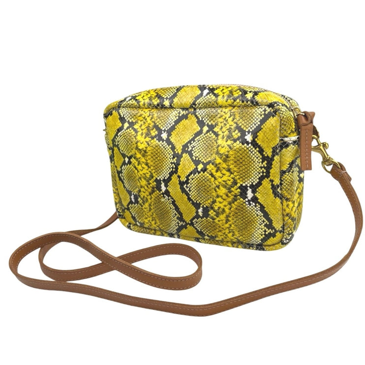 Clare V. Yellow Snakeskin Animal Print Leather  Clutch Shoulder Crossbody Bag