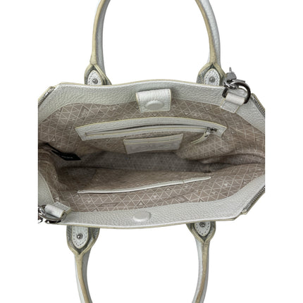 Botkier Vivi White Angled 100% Leather Band Crossbody Bag Satchel Handbag OS