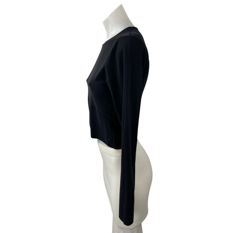 Aritzia TnAction Butter Bound Black Yoga Athletic Activewear Crop T-Shirt Top M