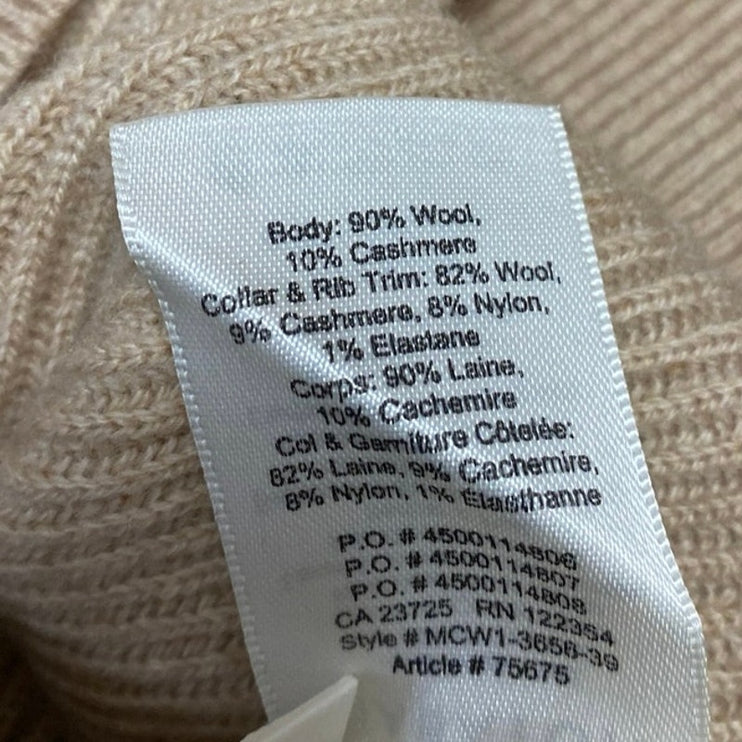 NEW Aritzia Babaton Sidney Tan Wool Cashmere Deep V Sweater Vest Top Size XXS