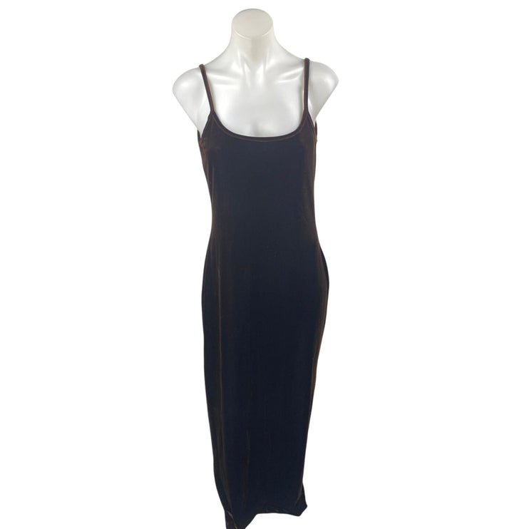 Jump Wendye Chaitin Brown Velvet Velour Sleeveless Cami Tank Maxi Slip Dress 8