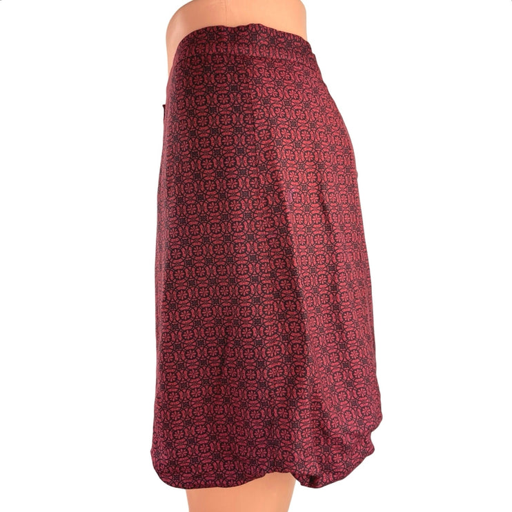 Urban Outfitters Cooperative Red Jacquard Scalloped Hem Button Mini Skirt Sz 6