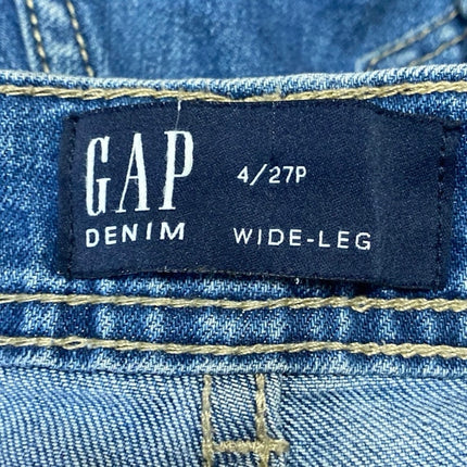 Gap Women's Blue High Waisted Cropped Wide Leg Baggy Palazzo Denim Jeans Size 27