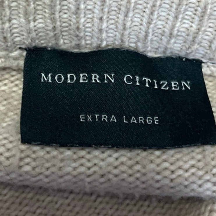 Modern Citizen Beige Ribbed Knit Long Sleeve Crewneck Pullover Sweater Top Sz XL