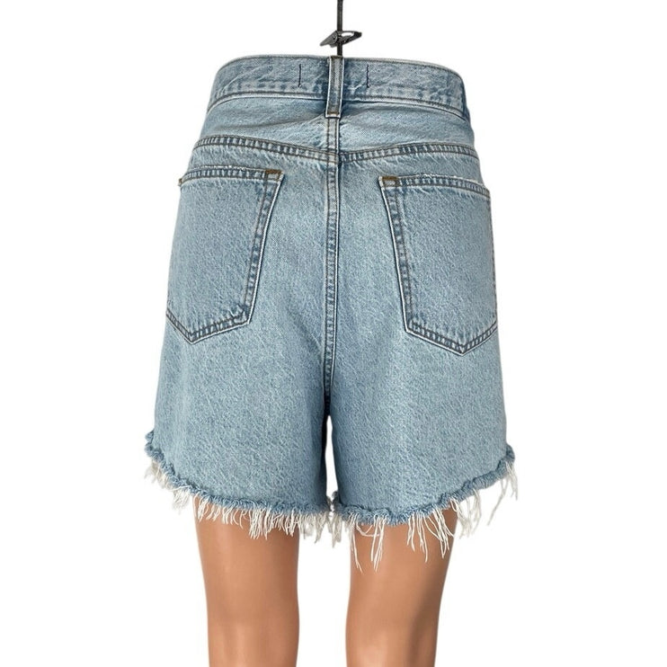Abercrombie & Fitch Blue Distressed Low Rise Baggy Dad Cut Off Denim Shorts 31