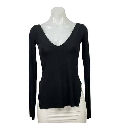 MDNT : 45 Avant-Garde Women's Black Long Sleeve Slit Tunic Blouse Top Size XS