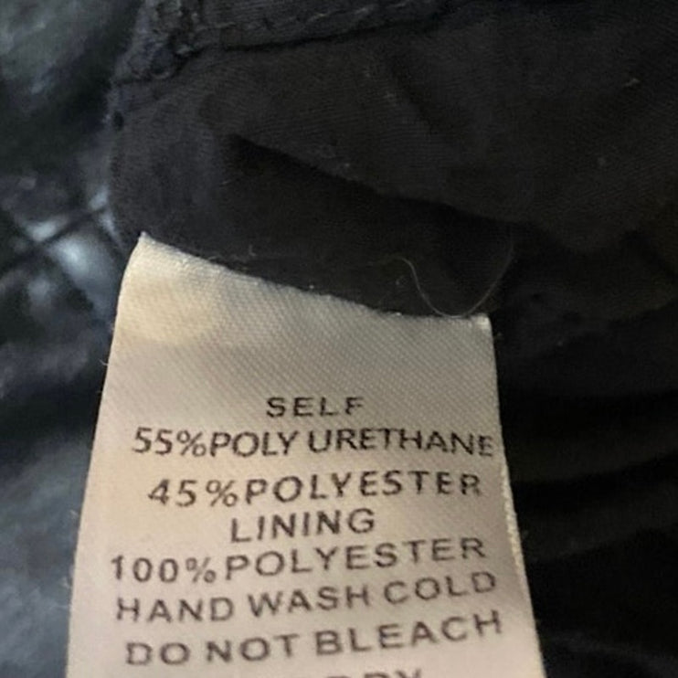Tic Toc Women's Black Faux Vegan Leather High Waisted Mini A-Line Skirt Size S