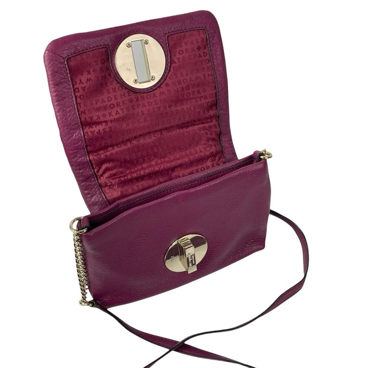 Kate Spade Astor Court Naomi Quilted Chain Purple Magenta Leather Crossbody Bag