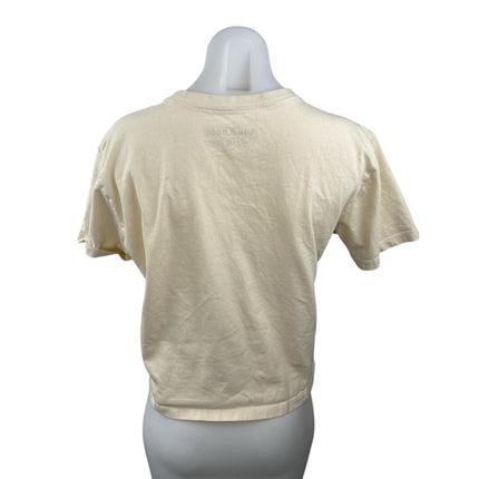 Life is Good Women's Yellow Horseback Riding Short Sleeve Boxy T Shirt Tee Top S