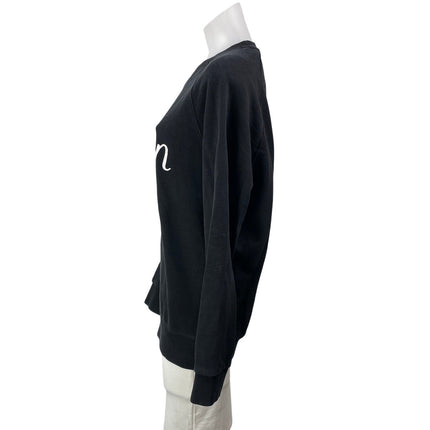 Maison Katsune Women's Black Parisien Long Sleeve Crewneck Pullover Sweatshirt M