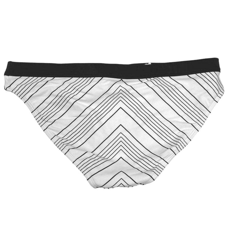 Athleta Chevron Black White Striped Print Bikini Bottom Swimsuit Swimwear Sz S