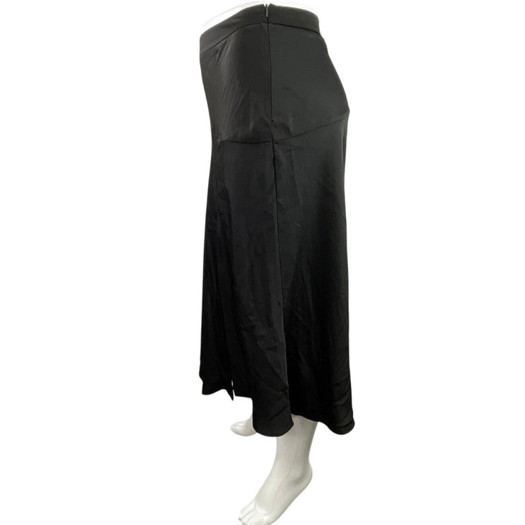 Banana Republic Womens Black Ruffles Slit High Waisted Midi Maxi A-Line Skirt 16