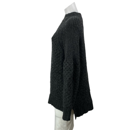 Anthropologie Women's Black Mock Neck Long Sleeve Knit Relaxed Sweater Top M