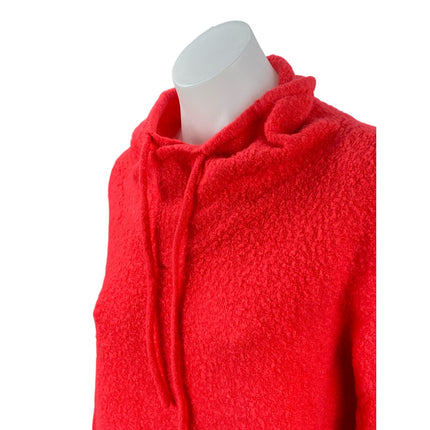 Lou & Grey Women's Red Fleece Tie High Collar Long Sleeve Sweater Top Size S