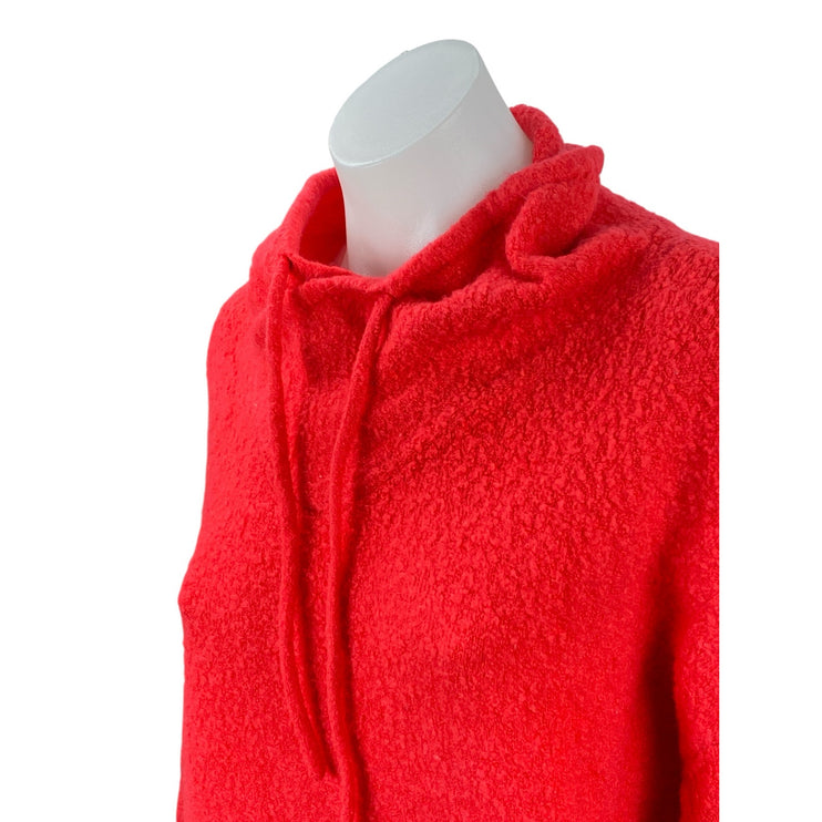 Lou & Grey Women's Red Fleece Tie High Collar Long Sleeve Sweater Top Size S