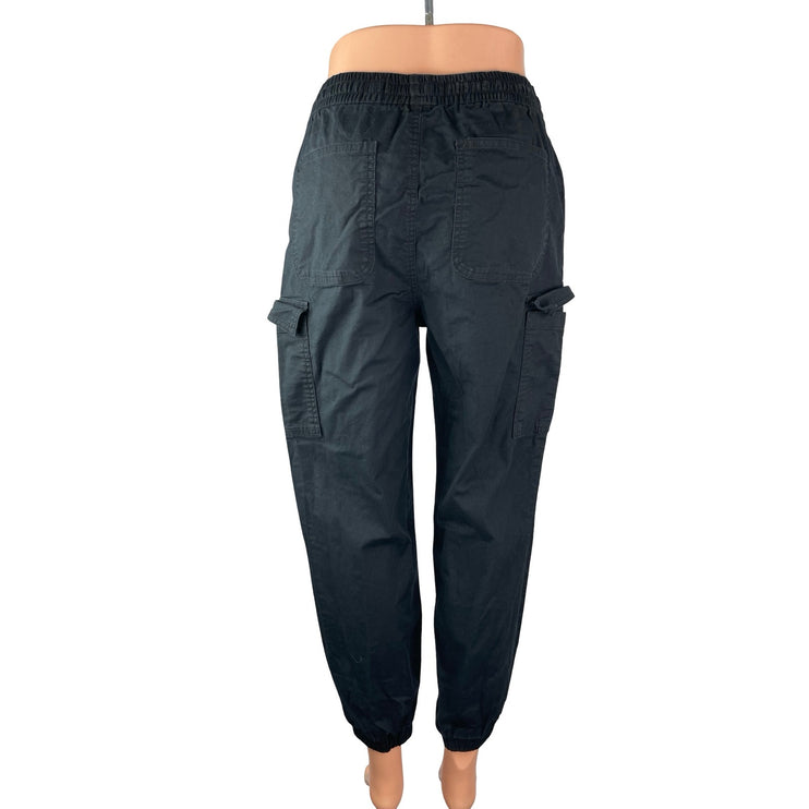 LTJ Letter To Juliet Women's Black Cargo Carrot Barrel Jogger Trousers Pants M