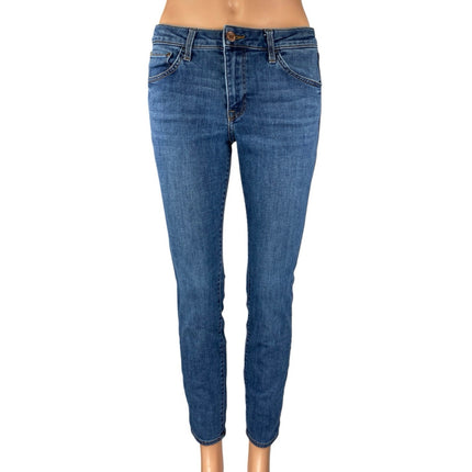 &Denim Women's Blue Medium Wash Low Waist Skinny Casual Denim Jeans Size 29/30